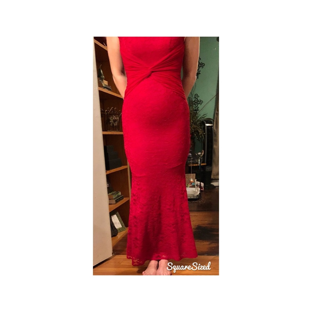 Red evening dress